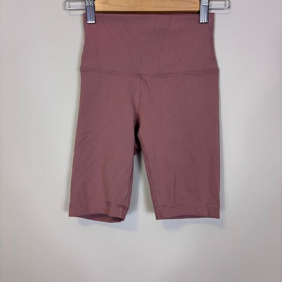 Lululemon Dusty Pink High Waisted Spandex Biker Shorts 2 - Picture 1 of 4